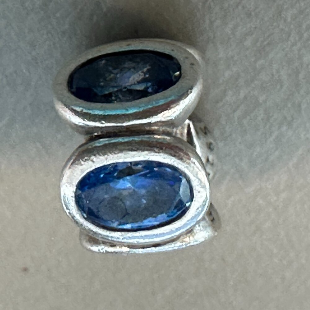 Authentic Pandora Charm - Silver & Blue Oval Lights Charm S925 ALE - EUC - Picture 2 of 9